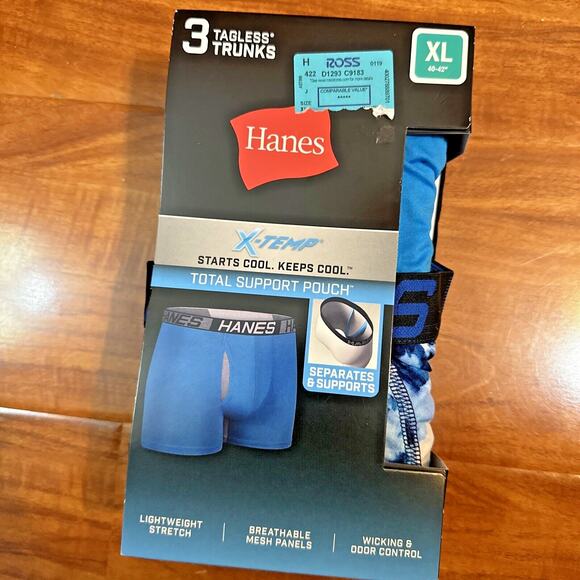 Hanes Men's Ultimate Comfort Total Support Pouch Trunk Briefs XL - Picture 3 of 9